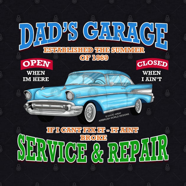 Dad's Garage Service & Repair Classic Car Hot Rod Novelty Gift by Airbrush World